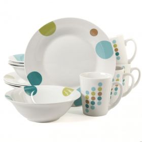 Retro Specks 12 Pc. Ceramic Multicolored Dinnerware Set