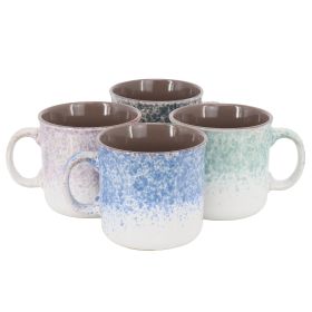 Blurry 4 Pc. 19 Oz. Stoneware Straight Shape Mug Set in Assorted Colors