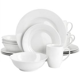 White Cloud Fine Ceramic 16 Pc. Dinnerware Set in White