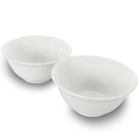 2 Pc. 7.5 In. Ceramic All-Purpose Round Bowl Set in White