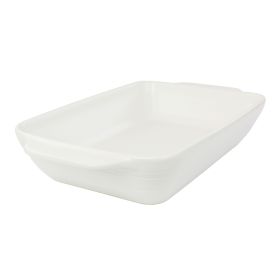 4 Qt. Rectangular Stoneware Baker in White Speckle