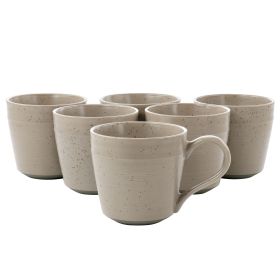 Milbrook 6 Pc.15 Oz. Stoneware Mug Set in Mocha