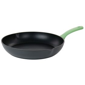 Oster Rigby 9.5 Inch Aluminum Nonstick Frying Pan in Green with Pouring Spouts