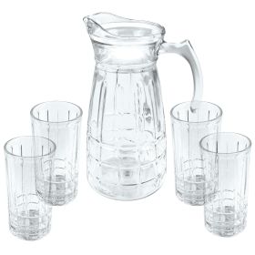 Jewelite Glass Pitcher and Tumbler Set