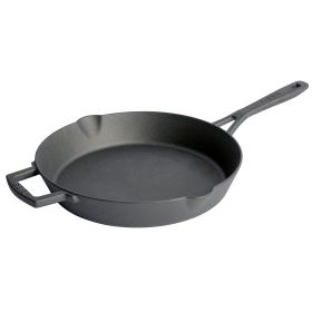 12 In. Pre-Seasoned Cast Iron Skillet in Black