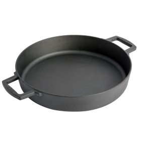 13 In. Pre-Seasoned Cast Iron Everyday Pan in Black