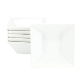 Simply White 6 Pc. 26 Oz. Fine Ceramic Square Soup Bowl Set in White