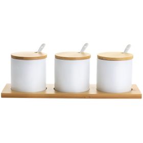 Gibson Elite Gracious Dining 10 Piece Fine Ceramic Condiment Jars Serving Set in White