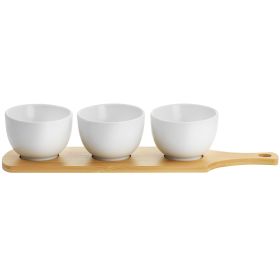 Gracious Dining 4 Pc. Fine Ceramic Tidbit Bowl Set w/Base in White