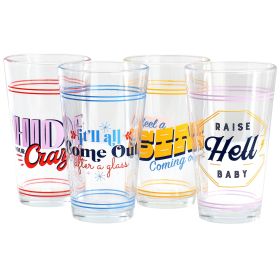 Wanda June Home Honky Tonk 4 Pc. 16.6 Oz. Glass Tumbler Set in Multi