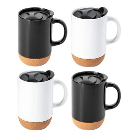 Modani 4 Pc. 16.5 Oz. Stoneware Travel Mug Set w/Lid and Cork Base