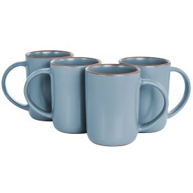 Gibson Elite Dumont 4 Piece 17oz Terracotta Mug Set in Light Blue