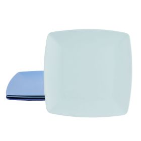 Grayson 4 Pc. 8.5 In. Square Melamine Dessert Plate Set in Assorted Blue