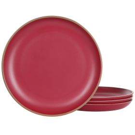 Rockabye 4 Pc. Melamine Dinner Plate Set in Dark Pink