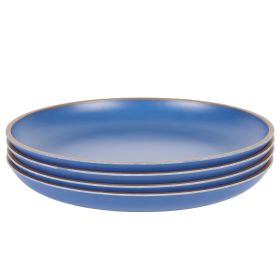 Gibson Home Rockabye 4 Piece 10.7 Inch Melamine Dinner Plate Set In Blue