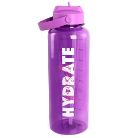 Brever 50 oz. Hydrate Yourself Hourly Motivation Water Bottle in Purple