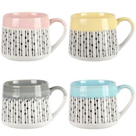 Palmridge 15 Oz. 4 Pc. Stoneware Coffee Mug Set in Assorted Colors