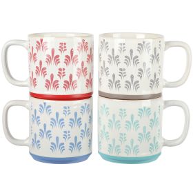 Morning Mist 4 Pc. 18 Oz. Stoneware Mug Set in Assorted Colors