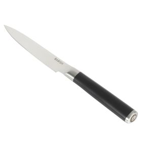 5 In. High-Carbon SS Full Tang Utility Knife in Black