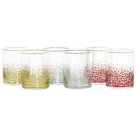 Audrey Hill 6 Pc. 13.5oz Double Old Fashion Glass Set in Assorted Colors