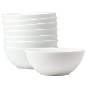 Ultra by Gibson Olstead 8 Piece 5.5 Inch Tempered Opal Glass Bowl Set in White