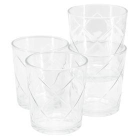 Lattice 4 Pc. 13.5 Ounce Double Old Fashioned Glass Set