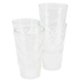 Lattice 4 Pc. 16 Oz. Glass Tumbler Set