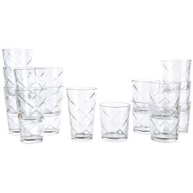 16 Pc. Lattice Glassware Drinkware Set