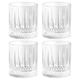 4 Piece 13 Ounce Iceberg Embossed Double Old-Fashioned Glass Set