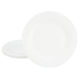 White Shadow 6 Pc. 10 In. Opal Glass Dinner Plate Set in White