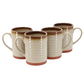 Terra Bella 4 Pc.18.5 Oz. Terracotta Mug Set in Smoke