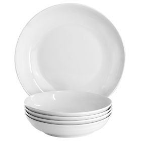 Great Essentials 5 Pc. Fine Ceramic Serving Bowl & Pasta Bowl Set in White