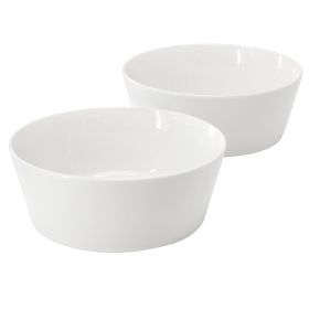 2 Pc. 6.75 In. Round Fine Ceramic Side Bowl Sets in White