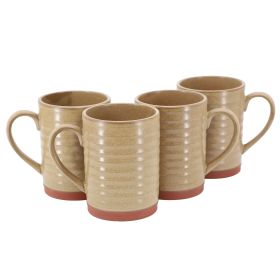 Terra Bella 4 Pc, 18.5 Oz. Terracotta Mug Set in Sandstone