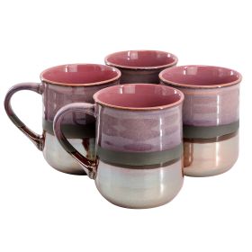 Copper Tonal 4 Pc. 18 Oz. Stoneware Cup Set in Rose