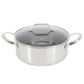 Modessa 4.5 Qt. Nonstick Triply SS Dutch Oven w/Honeycomb Design in Silver