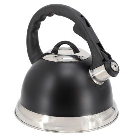 Clarefield 2.4 Qt. SS Whistling Tea Kettle in Black