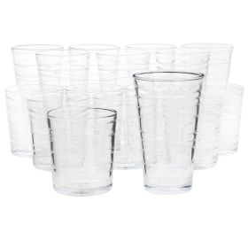 16 Pc. Swirl Clear Assorted Glassware Set