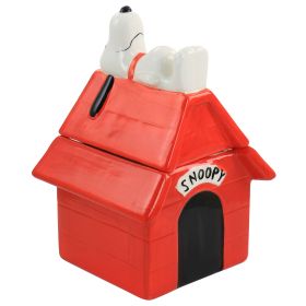 Peanuts Classic Snoopy Dog House Durastone 11.2 In. Red Cooke Jar