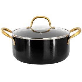 Ellsworth 5 Qt. Nonstick Aluminum Dutch Oven w/Lid in Black and Gold