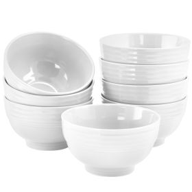 Plaza Cafe 8 Pc. 6 In. Stoneware Bowl Set in White