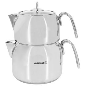 Perla Mega SS 1.8 Liter Tea Pot and 3.2 Liter Kettle Set