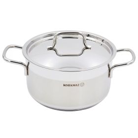 Korkmaz Alfa 2 Piece 3.5 Liter Stainless Steel Casserole Dish with Lid