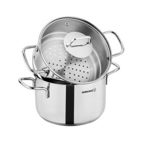 Perla 3 Pc. 6.9 Liter SS Casserole Steamer w/Lid in Silver