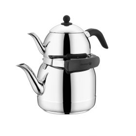 Ornella 1.3 L Tea Pot & 3.5 L SS Kettle Set in Silver