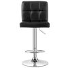 Set of 2 Modern Bar Stools w/Black PU Leather Swivel Seats