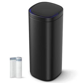 Black Motion Sensor SS 13 Gallon Trash Can w/Ozone Button