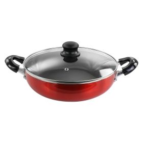 10 In Red Aluminum Deep Frying Pan