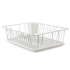 Better Chef 16-Inch Dish Rack in White with Cutlery Holder