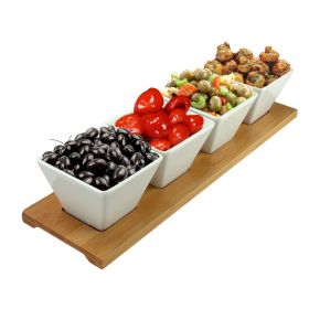 Black Bamboo Appetizer & Condiment Server Set